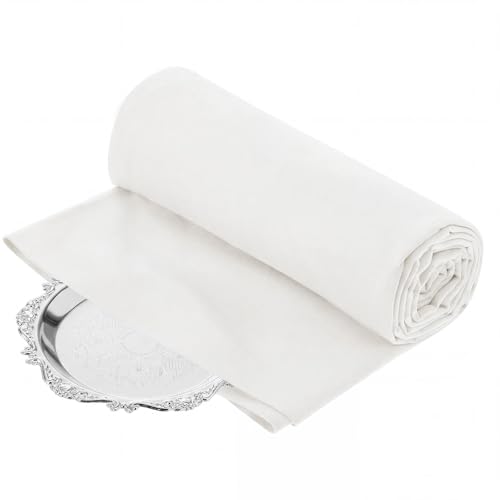 Jecery 1.1 Yard Anti Tarnish Silver Cloth by the Yard, Luxury Jewelry Silver Polishing Storage Protect Cloths for Silverware Flatware Silversmith Polishing (Light Beige) - color: Light Beige