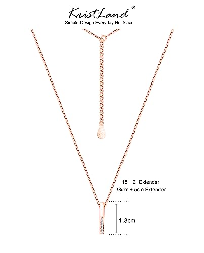 925 Silver Adjustable Necklace Circle Minimalist Enamel Tiny Heart Cactus Triangle Pendant Dainty Choker for Women - color: Mini Bar