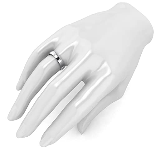 LANDA JEWEL Unisex Solid 10k White Rose Yellow Gold 4mm Comfort Traditional Highly Polished Wedding Ring Plain Band - color: White