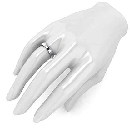 LANDA JEWEL Unisex Solid 10k White Rose Yellow Gold 4mm Comfort Traditional Highly Polished Wedding Ring Plain Band - color: White