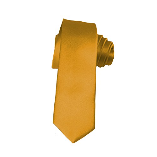 K. Alexander Skinny Ties - Multiple Solid Colors - Classic 2" width - color: Gold Bar
