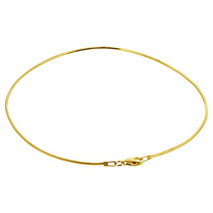 Gem Avenue 14k Yellow Vermeil Snake Chain Anklet Bracelets - size: 9 Inch