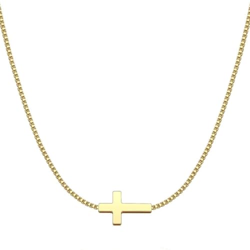 LA Signora Women's Necklaces, Choker Necklace,Women's Jewelry,18K Gold Necklace For Women,Sweatproof Non Tarnish Chain Necklaces,Trendy Gold necklace, Delicate Gold Necklace, Dainty Gold Chain - style: Cross Pendant Necklace