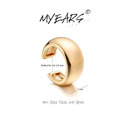 Women Ear Cuff Earring Gold Non Pierced Ear Cartilage Clip on Wrap Hoop 14K Gold Filled Tiny Boho Beach Simple Minimalist Delicate Handmade Hypoallergenic Jewelry Gift-Sold as Single/Pair - style: Dome Band /Pair