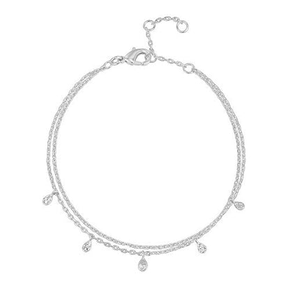 PAVOI 14K Gold Plated Beaded Bracelet for Women | Stackable Gold Bead Bracelet | Adjustable Dainty Gold Jewelry - style: Double