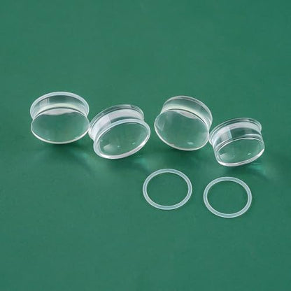 Precise Dimensions Set Color Acrylic O-Ring Ear Plugs Tunnels Gauges Stretcher Piercings Kit - color: White, size: 23-25mm
