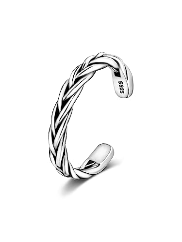925 Sterling Silver Open Cuff Toe Ring for Women Adjustable Pinky Ring Band Size 2-4… - color: Style H
