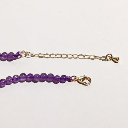 Simple 4mm Gemstones and Crystals Choker Necklace Unisex 16"-18" | Necklaces for Women Men, Adjustable, 40-45 cm Chain Length, Handmade, Spiritual Gemstones, Positive Energy, Daily Wear - style: Amethyst