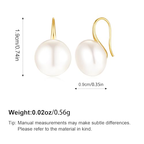 Pearl Earrings for Women Minimalist Pearl Drop Earrings Elegant Leverback Dangle Earrings Wedding jewelry Bridesmaid Gifts - style: oval pearl-10mm(medium)