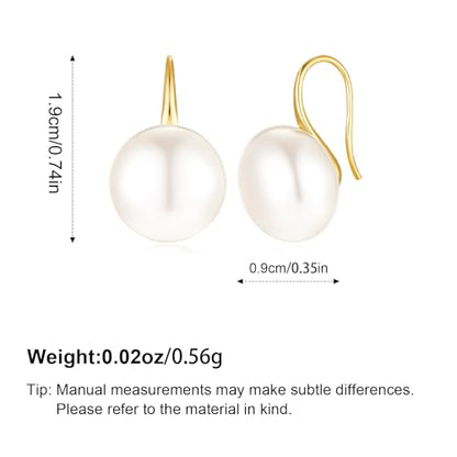 Pearl Earrings for Women Minimalist Pearl Drop Earrings Elegant Leverback Dangle Earrings Wedding jewelry Bridesmaid Gifts - style: oval pearl-10mm(medium)