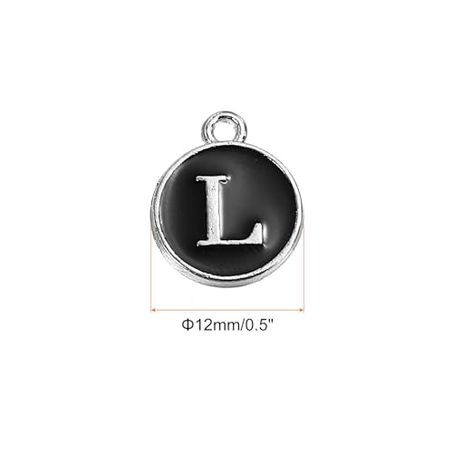 MECCANIXITY Alphabet Enamel Letter Charm Jewelry Charm Pendant for Jewelry Making, Bracelet, Craft - style: L