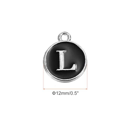 MECCANIXITY Alphabet Enamel Letter Charm Jewelry Charm Pendant for Jewelry Making, Bracelet, Craft - style: L