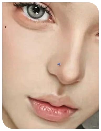 15 Pcs 18G 20G Surgical Steel Nose Rings Studs for Women Opal Nose Rings Diamond CZ Nose Studs L Shaped Nose Nostril Piercing Jewelry Hypoallergenic - style: 18G,L Shaped