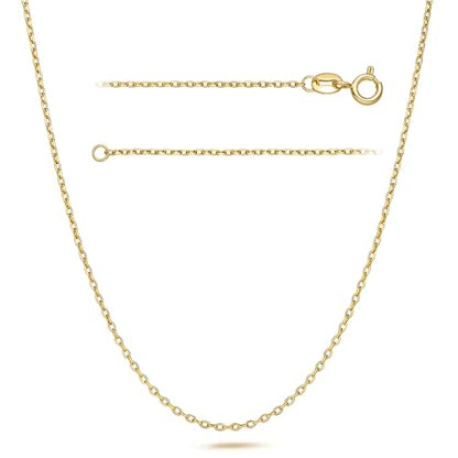MONA MILANI Gold Necklaces for Women 14K Gold Chain for Women Gold Cable Chain Necklace for Womens Clean Modern and A Little Unexpected Cable Chain for Men Necklaces 14/16/18/20/22/24/26in - size: 24in, style: 1.3mm
