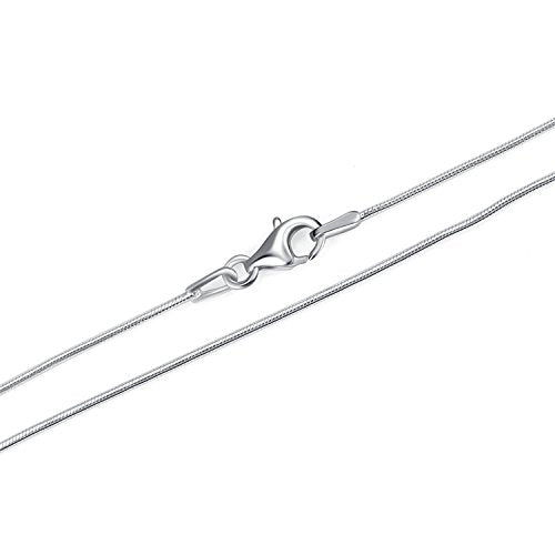 LUHE Silver Chain Sterling Silver Snake Chain Necklace 1MM Italian Crafted Thin Chains Lightweight Strong Chains - Lobster Claw Clasp Gifts for Women 14-30 inchs - size: 1mm snake chain 22in
