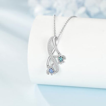 POPLYKE Cross Necklace for Women 925 Sterling Silver Cross Pendant Necklace Animal Jewelry Christmas Gifts for Women Mother Grandma - style: Sea Turtle