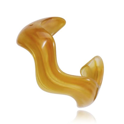 Firstmeet Irregular Bold Open Cuff Acrylic Bangle - Oversized Statement Bracelet for Edgy Style - color: Lignt Brown