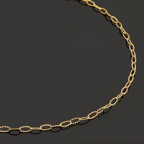 UMAOKANG 32.8 Feet Embossed Paperclip Jewelry Chain Roll Dainty Gold Plated Stainless Steel Chains for Jewelry Making - color: Embossed Paperclip Gold