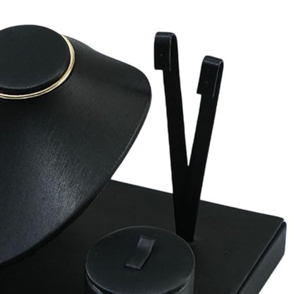 Colaxi Jewelry Display Set Earring Stand Multiple Combination Necklace Bust Holder Showcase for Gift Vanity Bedroom Collection Woman, Black - color: Black