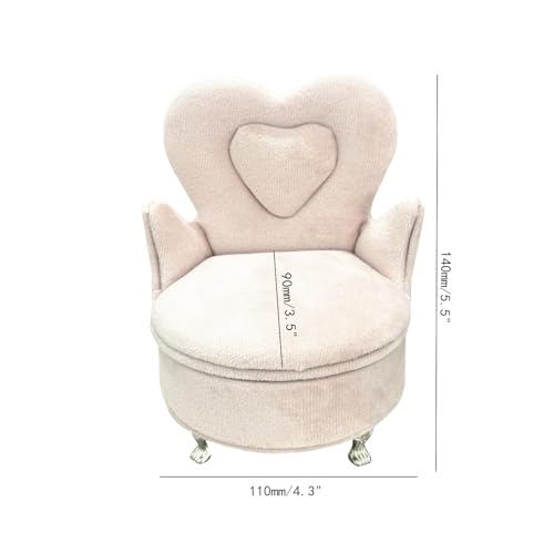 Openable Sofa Jewelry Box, Earrings Necklace Storage,Single Sofa | Miniature Sofa Velvet Chair, Gift for Girls and Women - color: Single Sofa