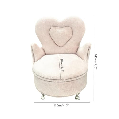 Openable Sofa Jewelry Box, Earrings Necklace Storage,Single Sofa | Miniature Sofa Velvet Chair, Gift for Girls and Women - color: Single Sofa
