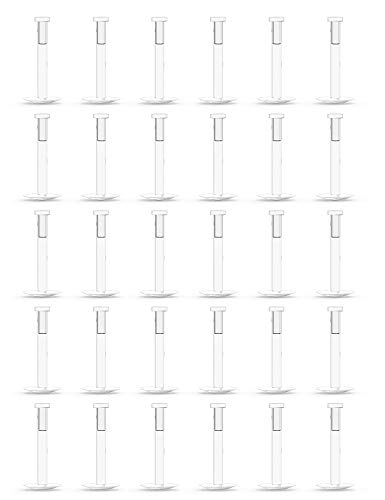 Lcolyoli 30PCS 16G 18G Clear Nose Studs Push Top Piercing Retainers 2mm Flat & Ball Top Bioflex Lip Rings Labret Retainer for Women Men 6-10mm Bar Length - color: Flat Top-30Pcs-16G-1/4"