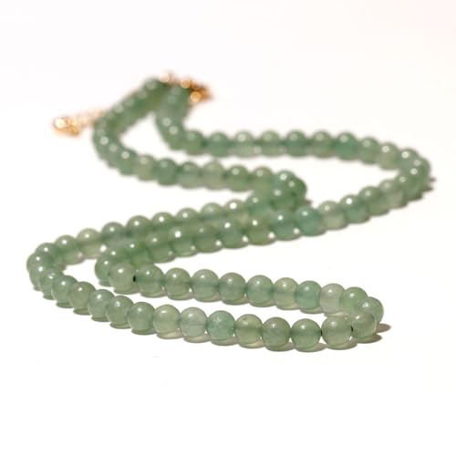Simple 4mm Gemstones and Crystals Choker Necklace Unisex 16"-18" | Necklaces for Women Men, Adjustable, 40-45 cm Chain Length, Handmade, Spiritual Gemstones, Positive Energy, Daily Wear - style: Aventurine
