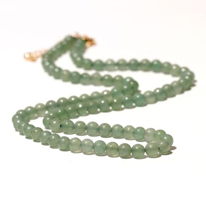 Simple 4mm Gemstones and Crystals Choker Necklace Unisex 16"-18" | Necklaces for Women Men, Adjustable, 40-45 cm Chain Length, Handmade, Spiritual Gemstones, Positive Energy, Daily Wear - style: Aventurine