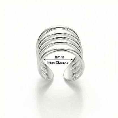 925 Sterling Silver Ear Cuff, Handmade Single Band Adjustable Non Piercing Clip On Cartilage Earring, Minimalist Ear Wrap Faux Piercing Jewelry for Women - style: Multi Band