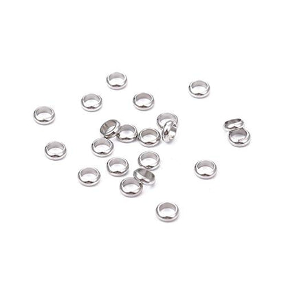 Stainless Steel Spacer Beads 2.5x1mm Rondelle Loose Charm Caps Beads for DIY Jewelry Making 100pcs with 1.5mm Hole - color: 2.5x1mm 1.5mm