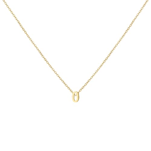 Number Necklace for Women Dainty 18K Gold Plated Pendant Necklace Charm Birth Month Personalized Jewelry Birthday Gift - color: GOLD, style: Number 0