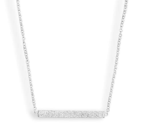 Altitude Boutique Minimalist Bar Necklace Thin Druzy Inspired Necklace Simple Horizontal Bar Necklace for Women - color: Silver