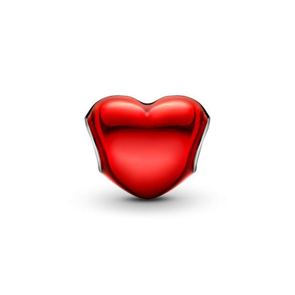 S925 Sterling Silver Enamel Colorful Heart Charm Fit Bracelets Necklaces | Black Pink Blue Green Red Enamel Heart Charms DIY Fashion Holiday Jewelry Gift Valentines Day & Anniversary for Women - color: Silver-0425