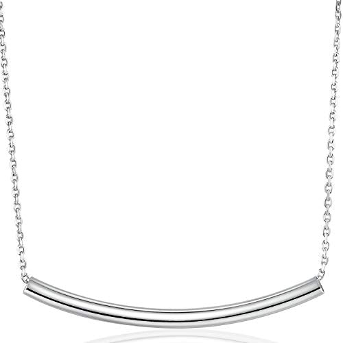 Balance Tube Bar Necklace 925 Sterling Silver Necklace for Women | Tube Necklaces Womens Necklace Jewelry for Women Birthday Gifts for Women