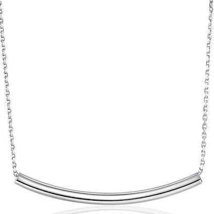 Balance Tube Bar Necklace 925 Sterling Silver Necklace for Women | Tube Necklaces Womens Necklace Jewelry for Women Birthday Gifts for Women