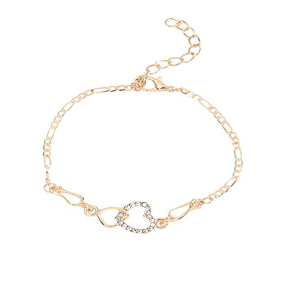925 Sterling Silver Bracelets for Women Adjustable Love Heart Charm Chain Bracelets Fashion Jewelry Valentine's Day Gifts for Your Lover - color: 5-Purple
