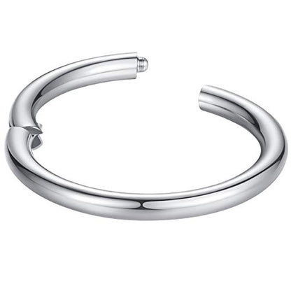 ORANGELOVE Hypoallergenic Nose Rings 20G 18G 16G 14G 12G 10G 8G 316l Surgical Steel Septum Jewelry Hinged Segment Ring Body Piercing Nose Hoop Lip Rings Nose Helix Cartilage Rook Earrings - color: Silver, size: 1pc 8 Gauge 16mm