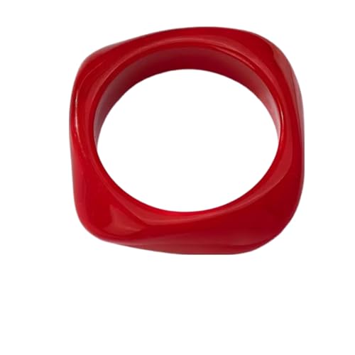 Colorful Acrylic Resin Open Bracelet Geometric Simple Transparent Tortoiseshell Acetate Plate Cuff Bangle Lightweight Chunky Thick Thin Wide Face Plastic Bracelet for Women Jewelry - color: B red