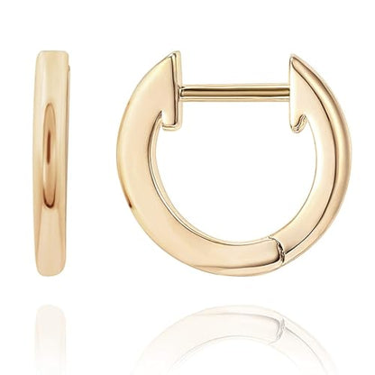 PAVOI Small Gold Hoop Earrings for Women - 14K Gold Plated Huggie Earring | Hypoallergenic Earring Set - Dainty Huggie Hoops with 925 Sterling Silver Posts - Cartilage Hoop Earrings - color: 18K Yellow Gold Vermeil