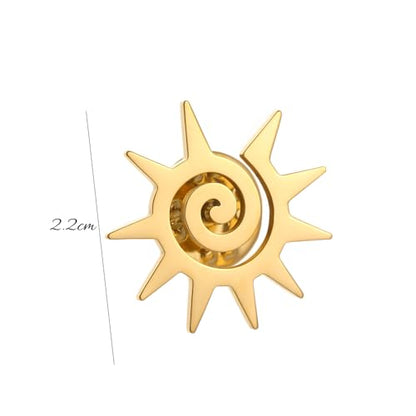 Stainless Steel Solar Apollo Sun Brooch for Mens Lapel Pins - color: silver 1