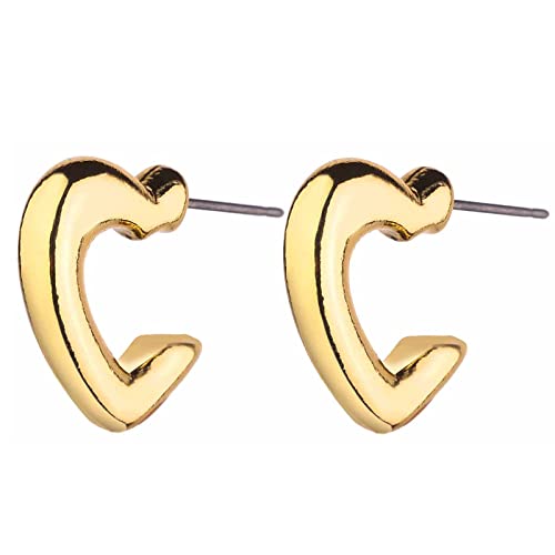 Wgoud 6 Pairs Chunky Gold Hoop Earrings for Women, 14K Gold Plated Hoop Earrings Hypoallergenic, Thick Lightweight Twisted Huggie Hoops Earring Set for Women’s Jewelry GIfts - color: 6 Gold Hoops set