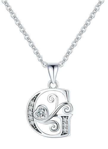 S925 Sterling Silver Initial Letter Necklaces for Women Dainty Letter Chain Necklace for Women Personalized Jewelry Gifts - style: G