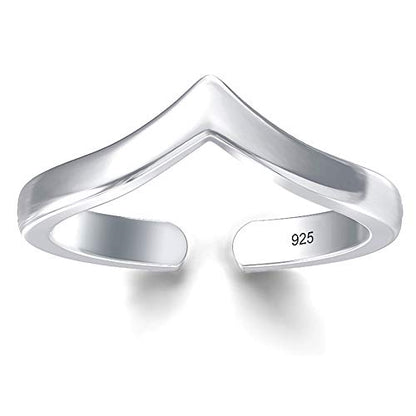 Metal Factory Sterling Silver Chevron Adjustable Toe Band Ring