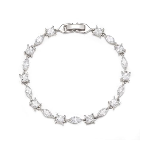 FANZE Gold Plated Cubic Zirconia Tennis Bracelets for Women Dainty Trendy Adjustable Bracelet Jewelry Gift for Ladies Wedding Mother Birthday Anniversary - style: Style 11