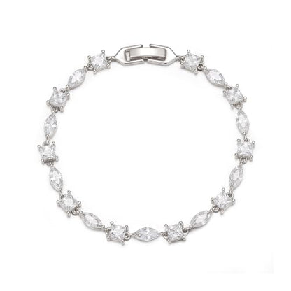 FANZE Gold Plated Cubic Zirconia Tennis Bracelets for Women Dainty Trendy Adjustable Bracelet Jewelry Gift for Ladies Wedding Mother Birthday Anniversary - style: Style 11