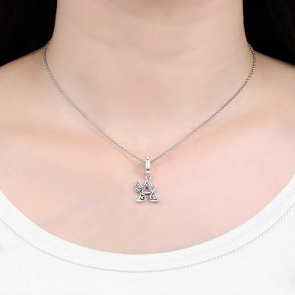 2 Pack 925 Sterling Silver Butterfly Letter Charms for Bracelets and Necklace Alphabet Initial Dangle Pendants Round Spacer Beads Pave Cubic Zirconia Jewelry Gift for Women - color: A Set