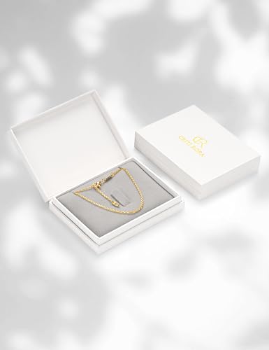 S925 Sterling Silver Chain Necklace for Women, 18 inch Adjustable, Classic, Fashionable, Versatile, Unique Safety Buckle Design, Silver Necklace Gift - color: Yellow Gold