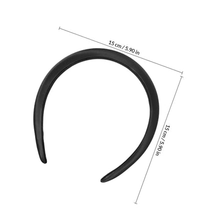 Beaupretty Padded Satin Headband for Women, Wide Plain Black Hairband with Sponge Padding, Lightweight Fashion Hair Accessory for Daily Wear and Casual Styling