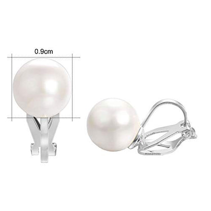 Pearls Clip On Earrings Womens Clip on Earrings Non Pierced Clip on Pearls Women Hypoallergenic Trendy Wedding Jewelry - style: Women's silver pearl clip earrings