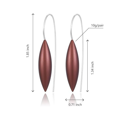 Oval Drop Earrings for Women, Long Thread Dangle Earrings, Colorful lightweight aluminum alloy, Suitable for Jewelry Gifts and Valentine's Day - color: Brown